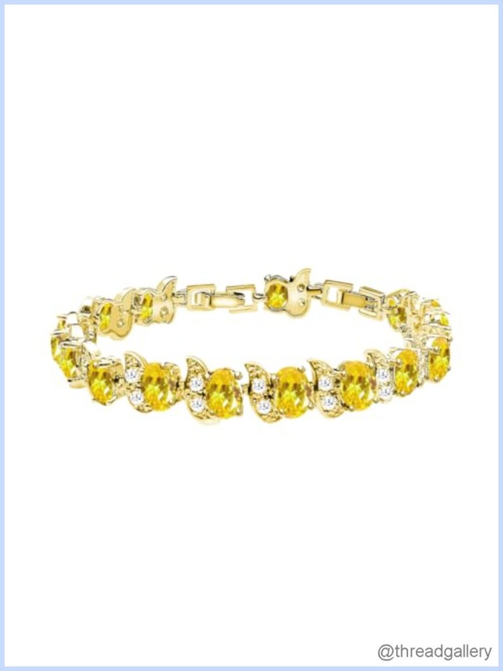 18k Gold Plated Tennis Bracelet Cubic Zirconia Charm Gift Jewelry